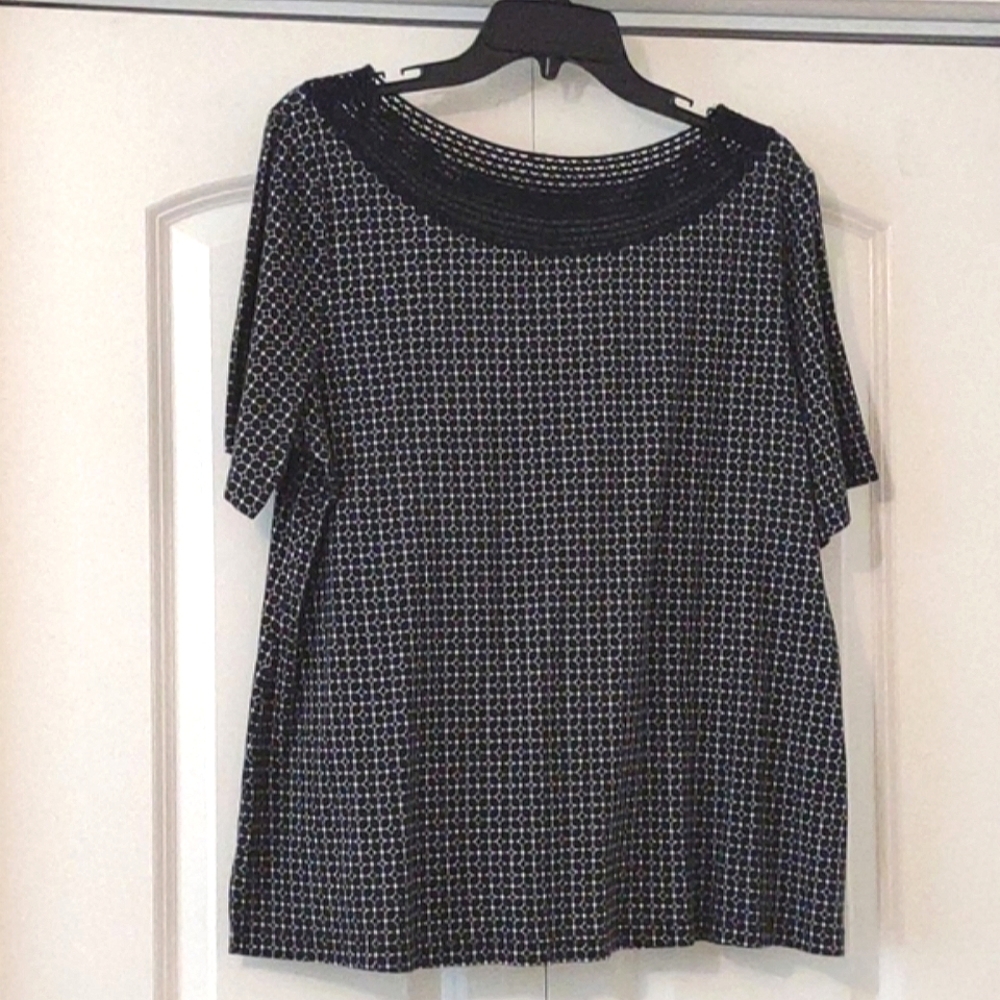 Croft & Barrow multicolor short sleeve blouse 1X